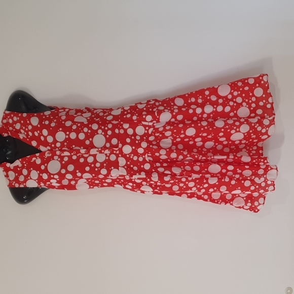 Zara Dresses & Skirts - Zara Basic Size 10 12 approx Red White Spot Dress Cotton Silk